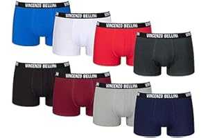 Vincenzo Bellini – Hipster Boxershorts, 8er / 12er Pack, bequeme und atmungsaktive Herren Unterwäsche, Baumwolle Unterhosen