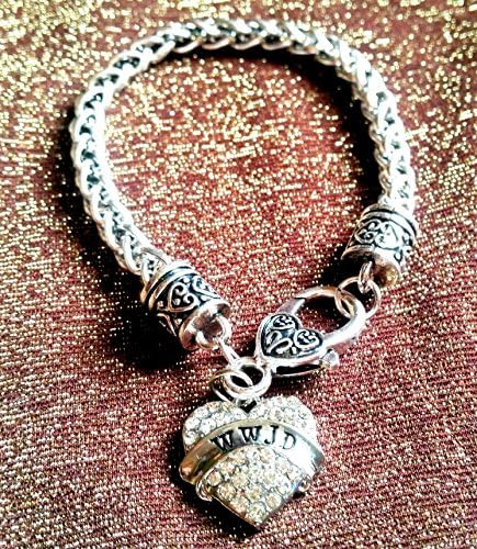 WWJD What would Jesus do Christian bracelet rhinestone jewellery