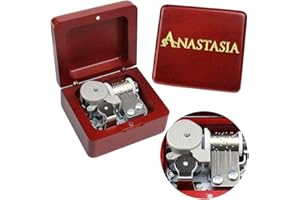 Sinzyo Anastasia-Once Upon a December Scatola Musicale Vintage in Legno Movimento Natale San Valentino Regalo di Compleanno (Scatola di Legno Rossa)