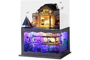 Spilay Dollhouse Miniature with Furniture,DIY Dollhouse Kit Mini modern Villa Model with Music Box,1:24 Scale Creative Doll House Christmas Birthday Gift for Lovers Boys and Girls (Hawaii Impression)