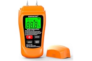 RDINSCOS Misuratore di umidità non distruttivo, LCD, per pareti, pavimenti, legna da ardere, roulotte (MT-18)