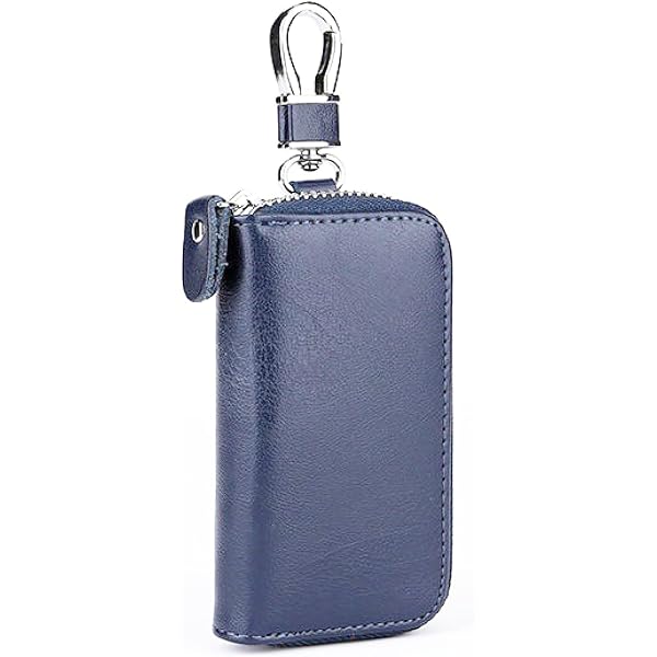 Étui à Clés De Voiture En Cuir Vintage - Protection RFID, Avec Pochette Pour Pièces - Porte-clés élégant Homme/femme