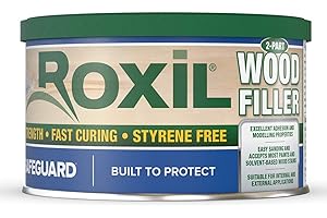 Roxil Wood Filler (White) 220 cm³ Coverage - Premium Quality: Fully Stainable, Vacuum Packed, Low Hazard Formulation, Superior Moulding and Sanding Properties. Easier, Smoother, Kinder.