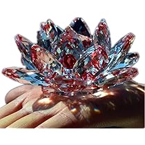 Lotus In Cristallo Di Quarzo - Decorazione Feng Shui, Fiore Artigianale Per Casa - Foto 6