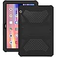 Foluu Compatible with Huawei MediaPad T5 10 Case, Heavy Duty Silicone+Hard PC Bumper Full-Body Protective Shockproof Cover with Kickstand for MediaPad T5 10 10.1 inch 2018 (Black)