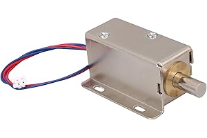 CNBTR DC24V 0.6A 7.5W Stroke 10mm Serratura Elettrica Assemblaggio Solenoide File Blocco Testa Rotonda Chiusura Argento per Porta Dell'armadio