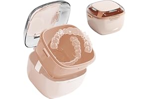 GmeDhc Boîte de Dentier avec Passoire, Portable Boite Appareil Dentaire, Boîtier de Nettoyage pour Prothèses, Boîte de Retenue Orthodontique, Boîte de Nettoyage de Retenue