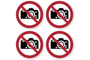 HAVATI Foto vietata: P029 – DIN EN ISO 7010 / ASR A1.3 – Adesivo: Ø 7,5 cm, 4 pezzi