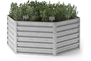 OK-Living Letto per orto rialzato, Argento, 129 x 129 cm