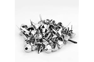 HZTYYIER 50Pcs Pied de Sac, Plaque Fond Sac À Pied Pieds Sac, Métal Plat Pieds Cône Goujons Champignon Spike Rivet(15mm-)
