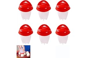 JIANYH 6 pcs Non Stick Silicone Egg Boiler, Silicone Egg Boiler Cups, No Messy Shells Silicone Hard Boiled Egg Cooker for Fast Cooking Egg for Breakfast and Egg Boiling Mold, Kitchen Tools Daily Use