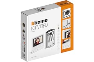 Bticino 364613 KIT VIDEOCITOFONO MONOFAMILIARE 2 Fili da Parete, 1 Pulsantiera Esterna con Campanello e Telecamera + 1 Display Interno Bianco 5"" a Colori con Vivavoce, Espandibile per Bifamiliare