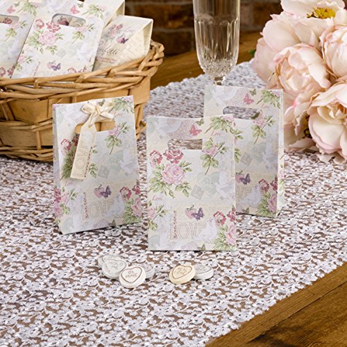 Gastgeschenk-Tüten "Wedding Romance", 10 St., rosa-creme - Tüten für Gastgeschenke zur Hochzeit