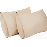 Lirex 2 Packs Pillow Covers, 100% Cotton Breathable Pillow Covers (50 x 75 cm, Light Coffee)