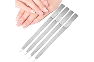 JKJF Diamond - Lima de uñas de acero inoxidable de 7 pulgadas con doble cara para dar forma a las uñas, 4 unidades