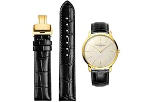 FOUUA Cinturini per orologi in vera pelle Cinturino in alligatore con sostituzione con chiusura deployante Argento Oro 12 13 14 15 16 17 18 19 20 21 22 24mm