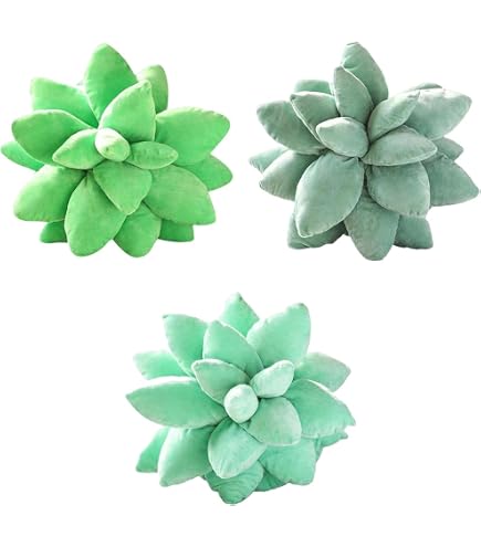 Großes 3D-Sukkulenten-Kissen, 45 Cm – Kuscheliges Blumenkissen In Kaktusform Für Wohnzimmer & Deko (Farbe: Blaugrün)