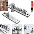 FesFun® Heavy Duty Pivot Hinge, 360 Degree Rotation System for Bookcase Doors, 304 Stainless Steel Hidden Secret Door, Invisible Door Hardware for Wood Doors Cabinet Doors Panel Doors
