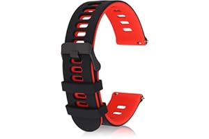 Amaxiu Silicone Watch Bands Quick Release Sport Watchbands Universal Replacement Watch Straps for Men Women, Black Buckle