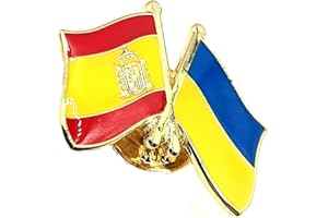 SNS COMPONENTS Pin de metal esmaltado con bandera de país de Ucrania, España, Español, Metal