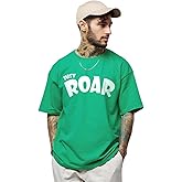 LEOTUDE Men's Cottonblend Oversized Half Sleeve Round Neck Regular Fit T-shirt