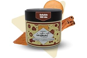 FUSIONATE Té Negro Instantáneo Soluble con Sabor a Galletas con Canela, Lata de 100g, Antioxidante, Aporta Energía, 100% Natural, Sabor Intenso