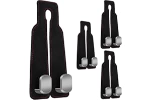 CANIPHA 4Pcs Car Seat Hooks for Headrest, Double Hook Purse Hook for Car Applies to Purse Hanger for Car Headrest Hook Car Purse Hook, Storage Headrest Hooks for Car Purse Holder for Car Tool(Black)