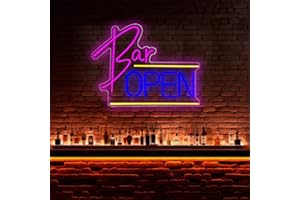 DAKABUKA Segno al neon, decorazione da parete, luce neon, luci LED alimentate tramite USB, per bar, salone, negozio, club, open sign per decorazione da parete, 41 x 31 cm, acrilico, moderno, targa a