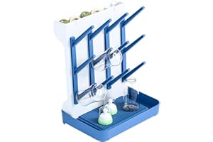 Cubble Baby Bottle Drying Rack – Vertical Space Saving Stand for Bottles, Teats & Pump Parts – Holds 12 Bottles, Compact & Portable Drying Organizer for Newborn Essentials – BPA-Free (Blue)