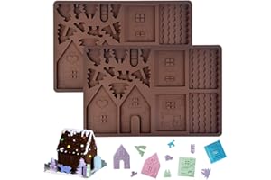 PEALOVCOM 2 PCS Moule Gâteau Noël Moule à Chocolat de Noël en Silicone Moule à Biscuits de Noël Moule à Bonbons en Silicone Moule à Chocolat en Silicone 3d pour Gâteaux Biscuits Sucreries Chocolat