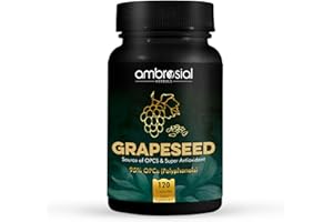 Ambrosial Grape Seed Extract Capsules 400 mg– 95% OPC Polyphenols – (4 Months Supply) - Premium Antioxidant Support – Vegan, Non-GMO, Gluten-Free – GMP Certified – 120 Capsules