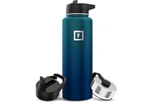 IRON °FLASK Metal Water Bottle with Straw Lid - 1.2L 3 Lids - Stainless Steel Double-Walled Insulated Vacuum Leakproof - Sports Gym Camping Hiking Hydration School Kids