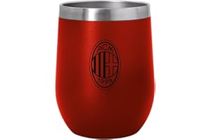 Seven Tazza Termica A.C. MILAN - WIN THE GAME, Acciaio Inox, Calcio, Per bambini, Ragazzi e adulti, Prodotto ufficiale, Idea regalo, Tempo libero