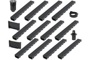 vidaXL 12x Canaux de Drainage Plastique 12 m Caniveaux de Drainage Allées