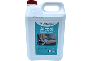 DSTOCK60 – 5 litres d’Alcool Isopropylique 99,9% extra pur - origine FRANCE GARANTIE Isopropanol liquide IPA parfait comme solvant, nettoyant et dégraissant.