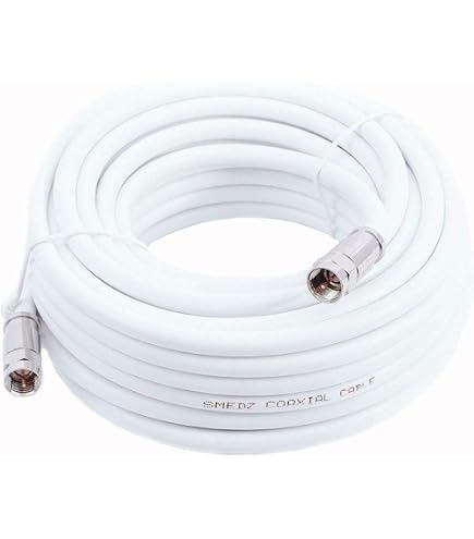 Cavo di prolunga Sky Satellites per antenna TV digitale. 10 m, completamente assemblato, kit con connettori maschio - maschio, bianco Cavo di prolunga Sky Satellites per antenna TV digitale. 10 m, completamente assemblato, kit con connettori maschio - maschio, bianco
