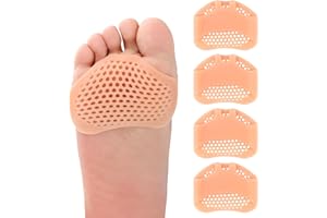 UWOBEFO Lot de 4 Coussinets Métatarsiens Anti-Échauffement/Douleur, Coussinet Plantaire Gel Coussin, Coussinet D'avant-Pied, Coussinets de Pieds En Gel Silicone Souple Pour Homme Et Femme Soulager La Douleur