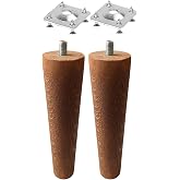 Ahşap Ayak 12 Cm 4'l&uuml; Set Koyu Meşe M8 Civatalı Bağlantı Aparatlı Dolap Mobilya Koltuk Kanepe Destek Ayağı Ayakları