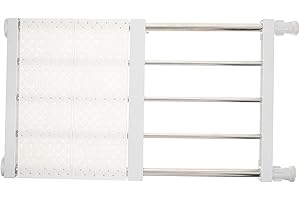 AngoilyExpandable Shelf, Adjustable Closet Tension Shelf Rod, Metal Storage Rack Cabinet Organizer, DIY Tension Divider Separator for Wardrobe, Kitchen, Cupboard, Bathroom, 13-20.86 Inches