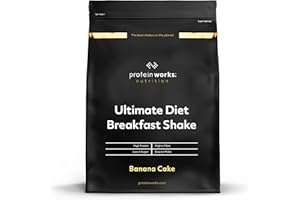 THE PROTEIN WORKS Protein Works - Ultimate Diet Breakfast Shake , Low Calorie Breakfast Shake , High Protein , Low Sugar Breakfast , 9 Servings , Banana Cake , 500g