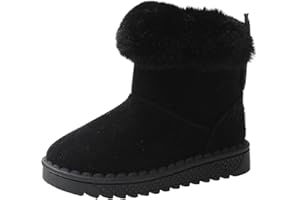 Fudaolee Kinder Winterstiefel Mädchen Warme Schneestiefel Jungen Plüsch Gefütterte Stiefeletten Baby Kleinkindschuhe Weichsohlen Schlupfstiefel