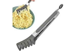 HUDHOWKS Pinze per spaghetti, 25,4 cm, facili da usare, pinze per spaghetti, clip alimentari, pinze con punta in silicone per servire cibo, pasta, pasta, insalata, barbecue