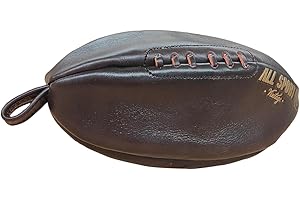 ALL SPORT VINTAGE - Trousse De Toilette Ballon de Rugby - Cuir De Vachette - Cousu Main. Marque Française