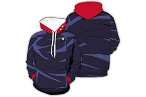 KEWING Unisex Anime Jujutsu Kaisen Casual Sudadera con Capucha de Manga Larga Yuji Itadori Pullover Gojo Satoru Sudaderas Traje de Cosplay 3D