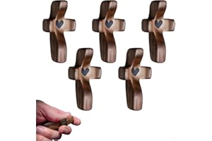 Yunjuhop Cruz de madera Fidget, Cruza mi corazón desde la Tierra Santa, bolsillo de madera de Jesús C-r-o-s-s, regalo para aliviar el estrés, regalos para el pulgar sosteniendo C-r-o-s-s,