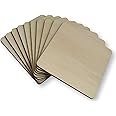 20 x Wooden Square Coaster Shapes, Large Plain Wood Squares 10cm (100mm) by BrilliantBuys