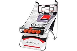 MD Sports 2-Player Arcade Basketball Game 8-in-1 Game Includes 4 basketballs, Best Shot, LED Scoring System