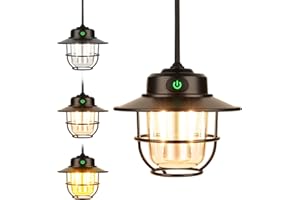 ZONJIE Camping Light, Rechargeable Retro Camping Light for Tent, Portable IP65 Waterproof 4 Light Modes stepless dimming Brightness Suitable for Camping, Hiking, Emergencies, Fishing