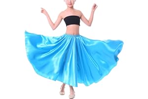YEAHDOR Enfants Filles Jupe de Danse Mousseline Jupe Ceinture Élastique Jupe Courte Jupettes Jupe de Danse du Ventre Spectacle Fêtes Cadeau 3-12 Ans