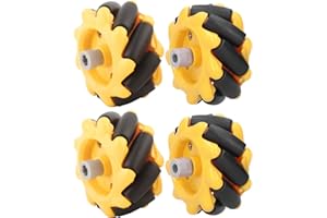 FAFEICY Roue de Mecanum, accessoires intelligents de pièces de voiture de robot de roue omnidirectionnelle de 48mm(2 pair)
